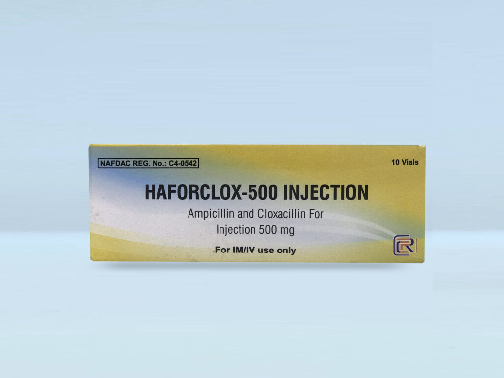 HAFORCLOX (Ampicillin/Cloxacillin) 500mg Injection